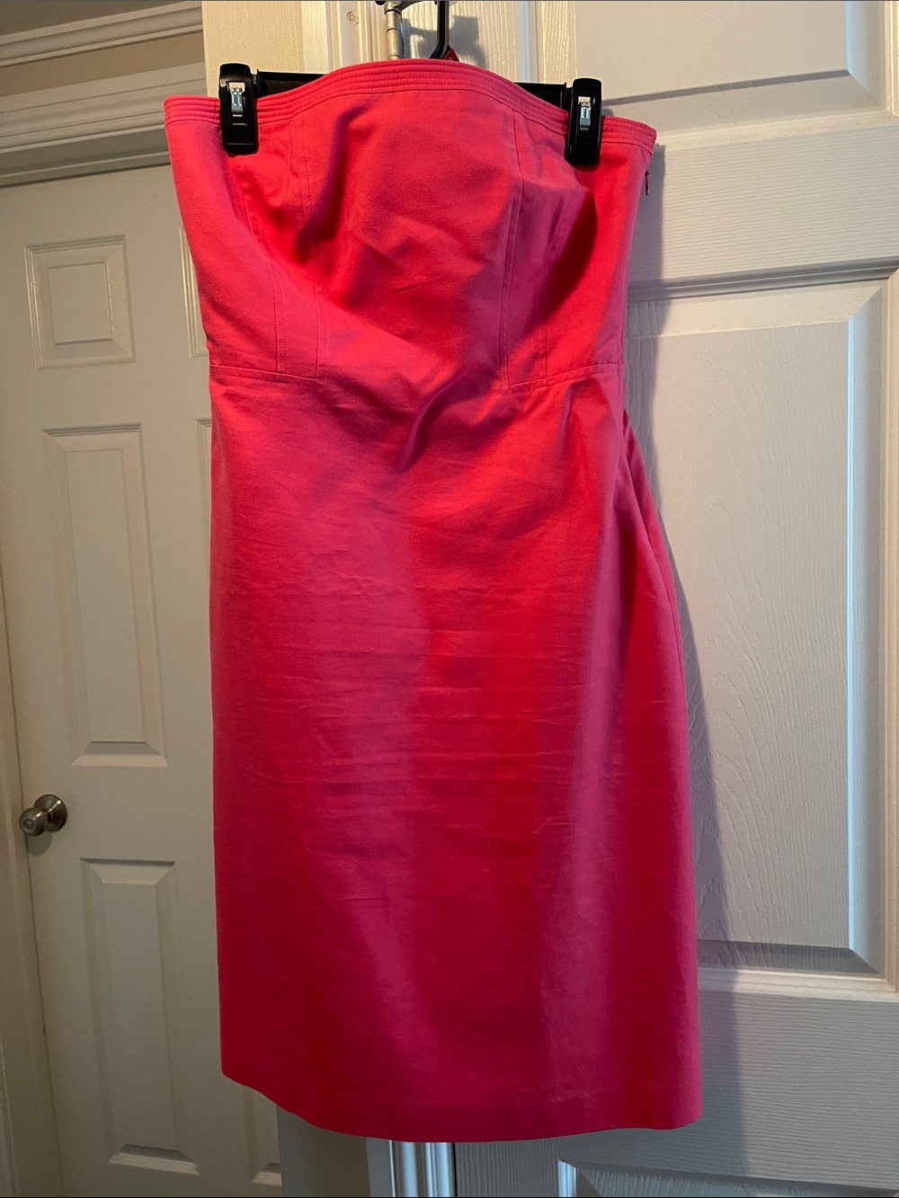 Ann Taylor Strapless Hot Pink Sheath Dress